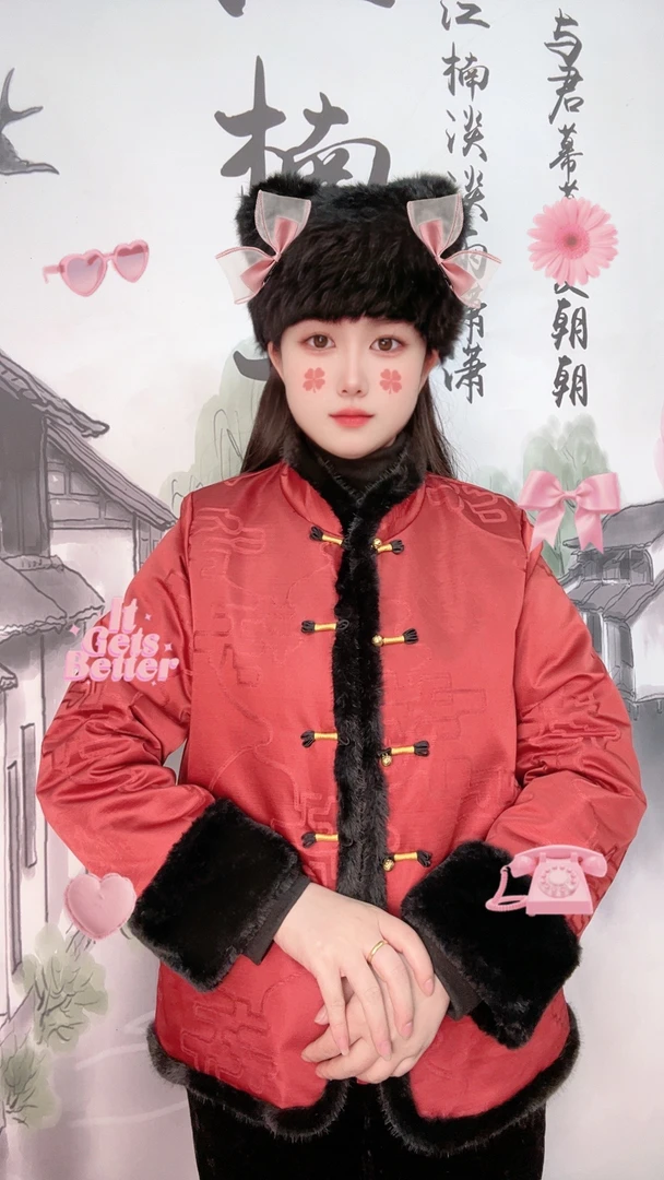 新年战袍-太岁款新中式拜年服双面穿加绒加厚中国风冬季外套