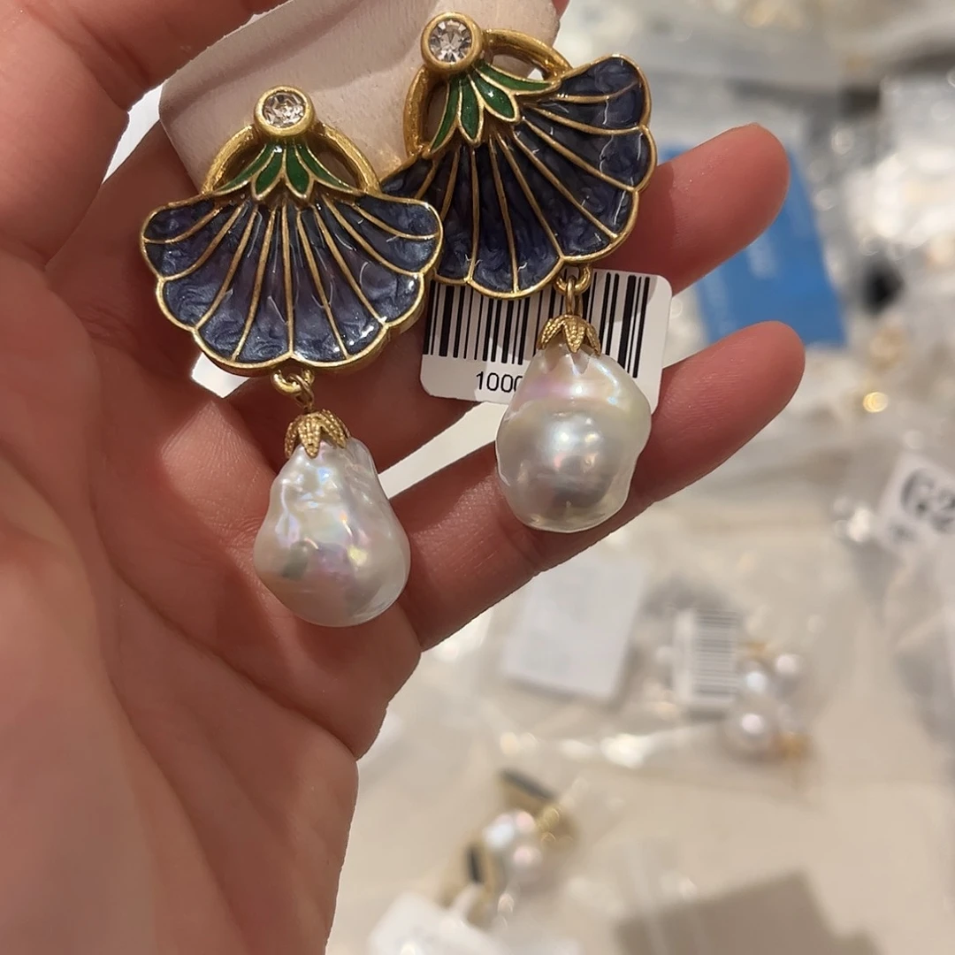 淡水珍珠耳饰合金