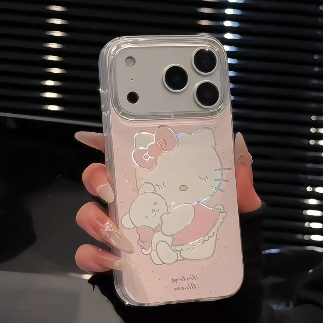 BANCA小熊kitty贴贴适用苹果17/16羽纱手机壳vivo华为oppo小米15