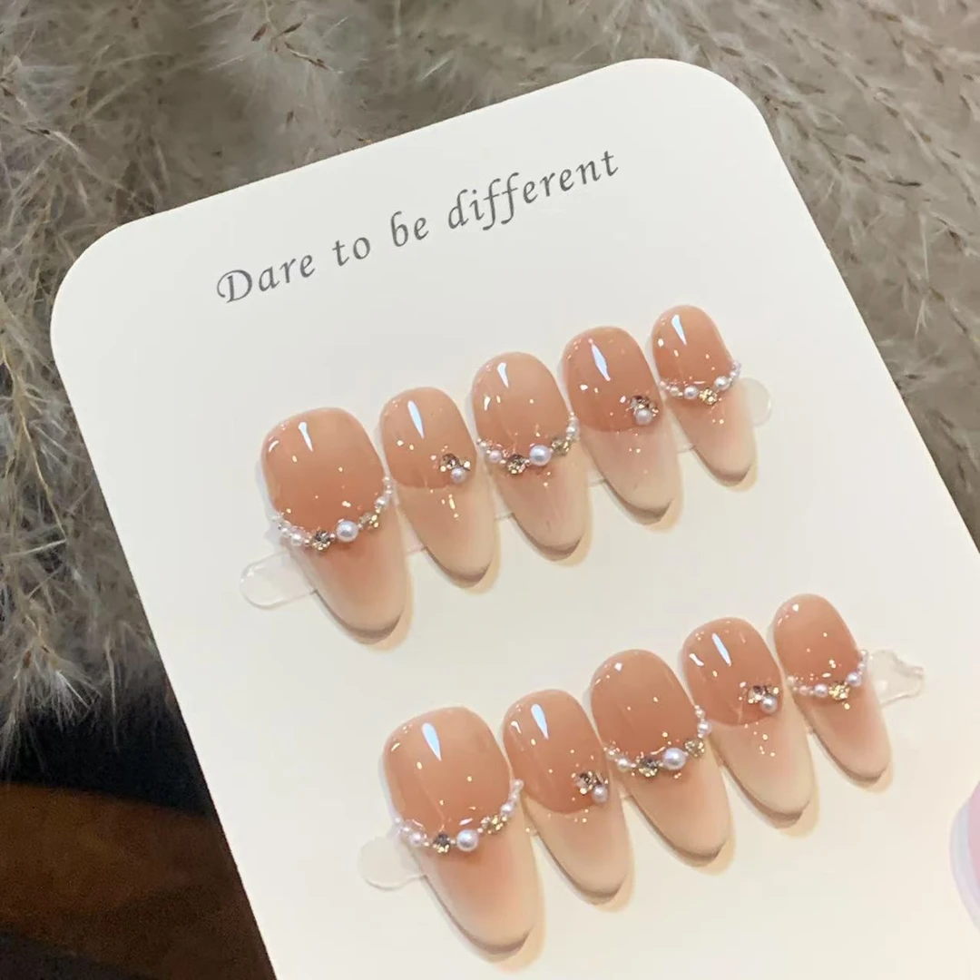 新款显白粉色猫眼气质可拆卸穿戴甲