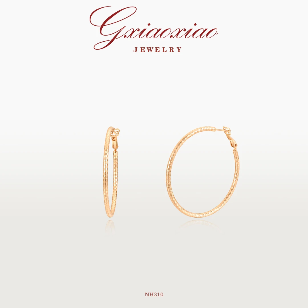 G XIAOXIAO 镀K金 气质时尚优雅简约百搭大C圈耳环 NH309 NH310
