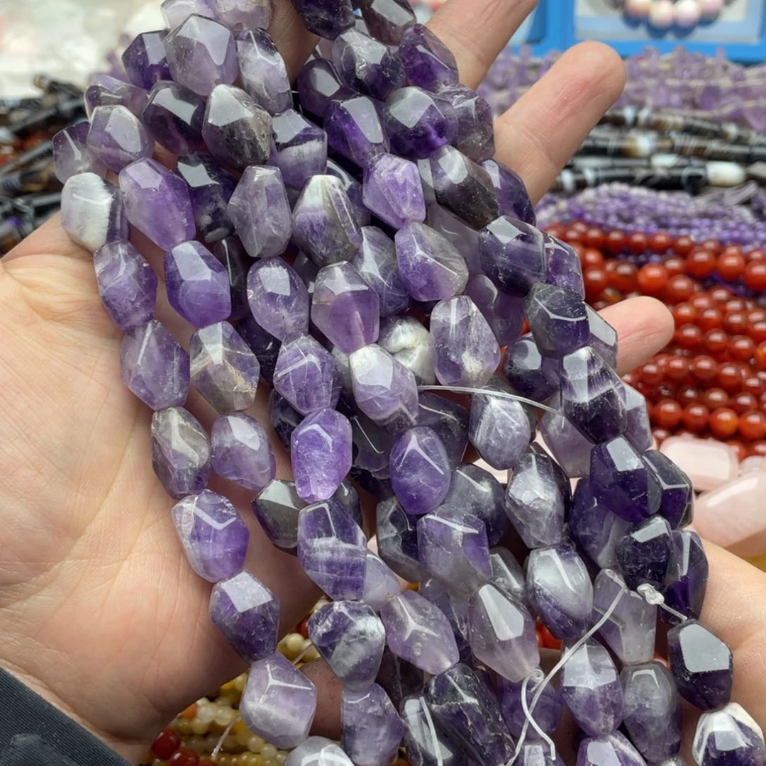 玛瑙/玉髓珠宝半成品未镶嵌一条装11mm左右紫水钻切