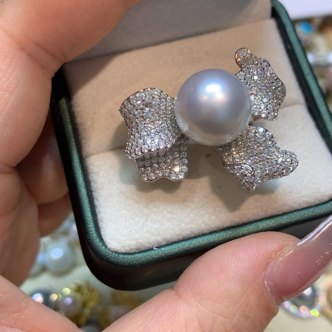 海水珍珠戒指银S925镶嵌