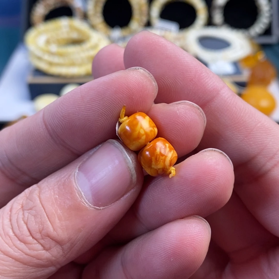 琥珀未镶嵌裸石石膏蜡妖孽老型9.1mm