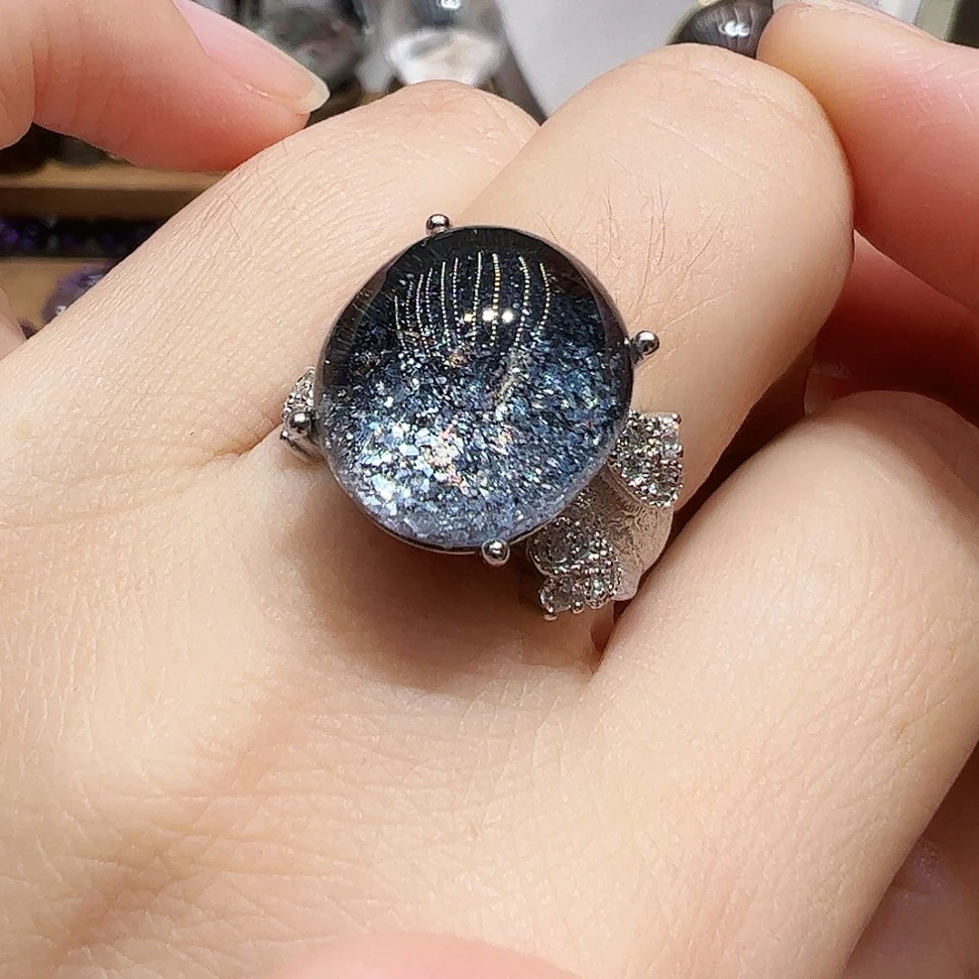 岩***银S925镶嵌珠宝半成品水晶