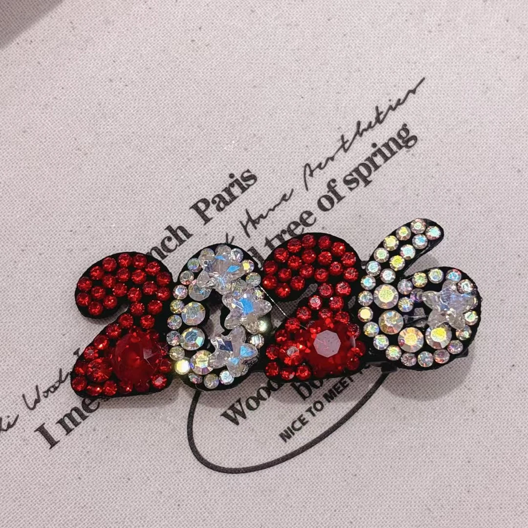 彩色满钻2026发夹