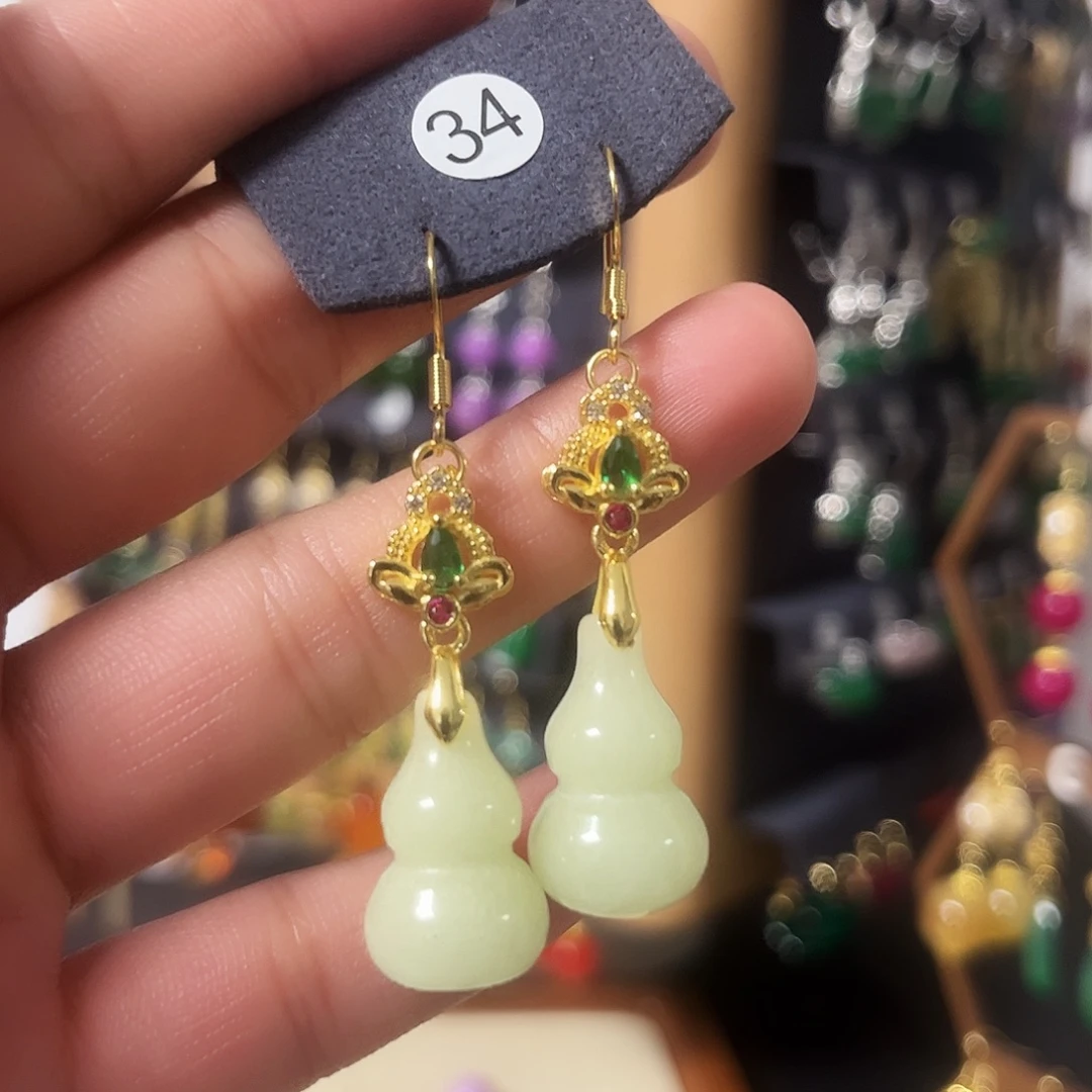 锆石纯铜925银耳饰