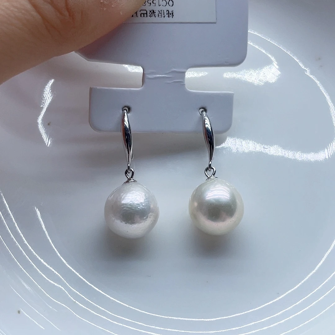 银S925镶嵌耳饰淡水珍珠