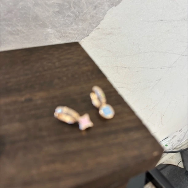 铜合金合成锆石耳饰 ab款圆形尖花耳环EH2991