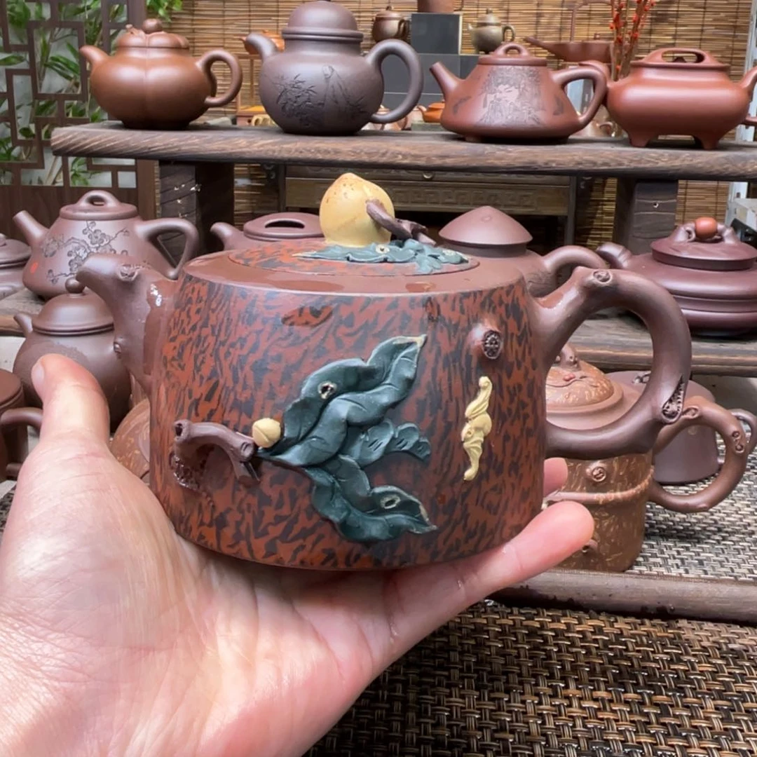 紫砂茶壶宜兴原矿紫砂手工制400