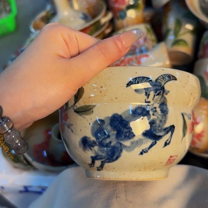 瓷片手工手绘陶瓷细微不一样