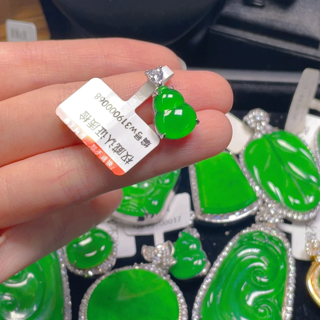 翡翠银S925镶嵌吊坠(不含链)