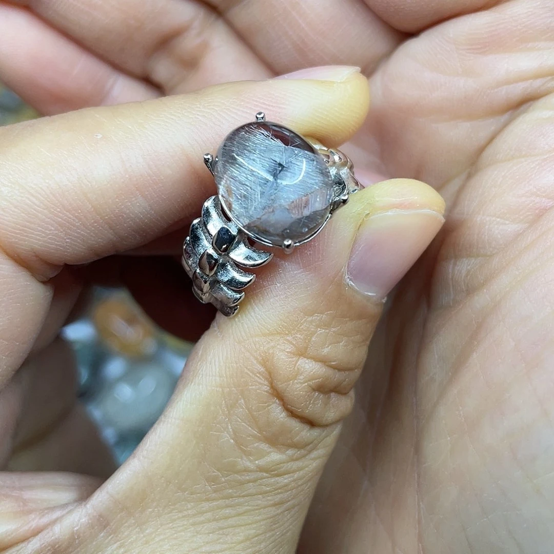 【闪购商品】银S925镶嵌珠宝半成品水晶戒指