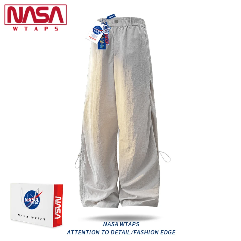 NASA WTAPS美式潮牌速干伞兵裤男夏季薄款凉感冰丝透气设计感长裤