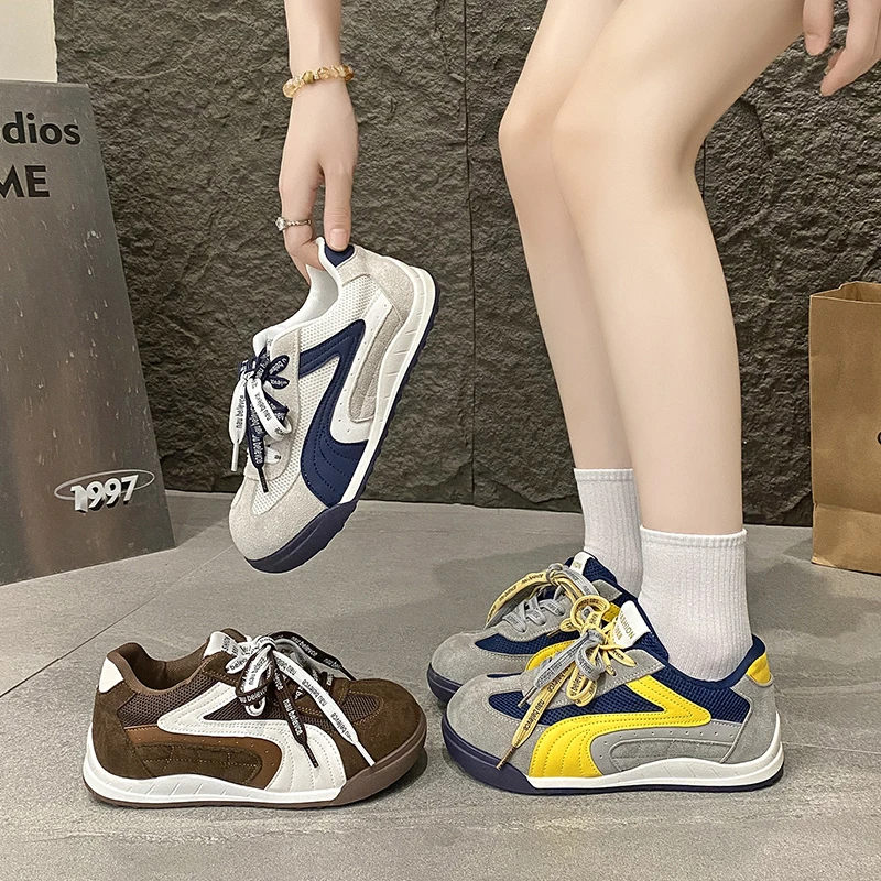 德训阿甘鞋女2025年秋季新款厚底网面透气跑步鞋显脚小休闲运动鞋