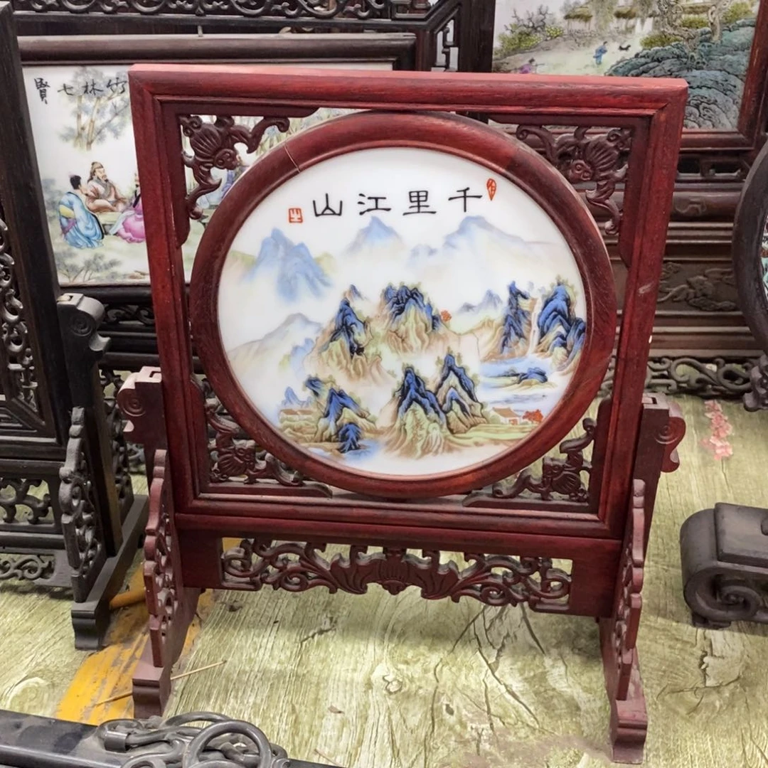 瓷片35*30 景德镇瓷板画柴窑烧制