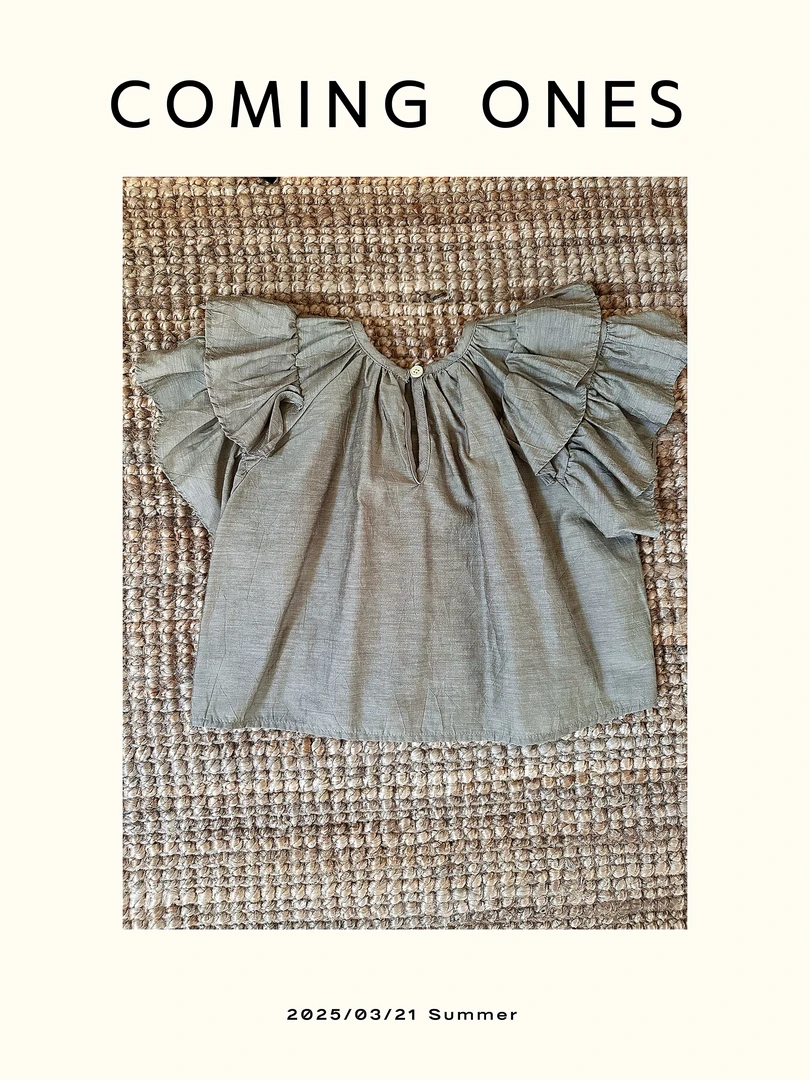 逸朵美芽COMING ONES 女童夏季荷叶袖衬衣 X88503 zz