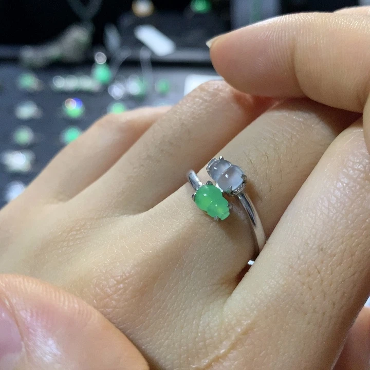 翡翠银S925镶嵌戒指