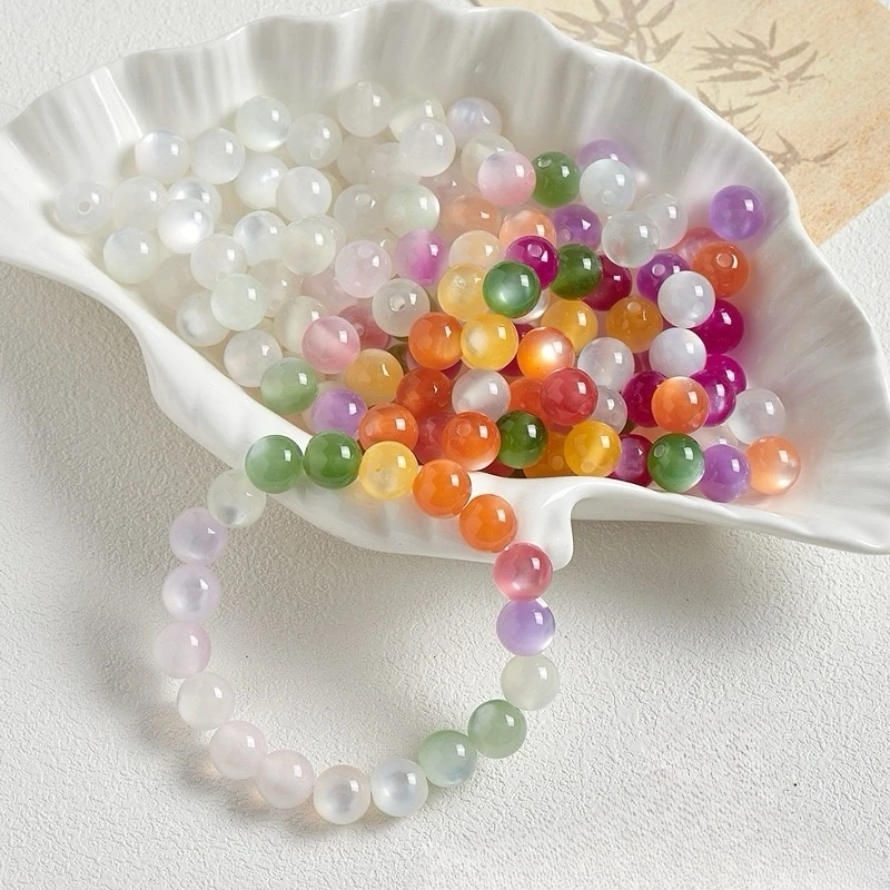 挖一挖 10mm树脂猫眼光变散珠