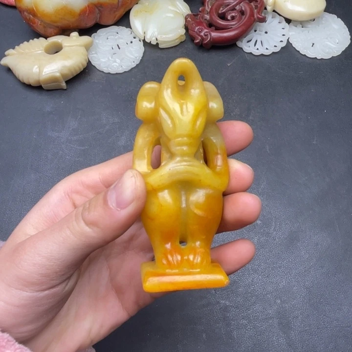 白玉菩提吊坠摆件