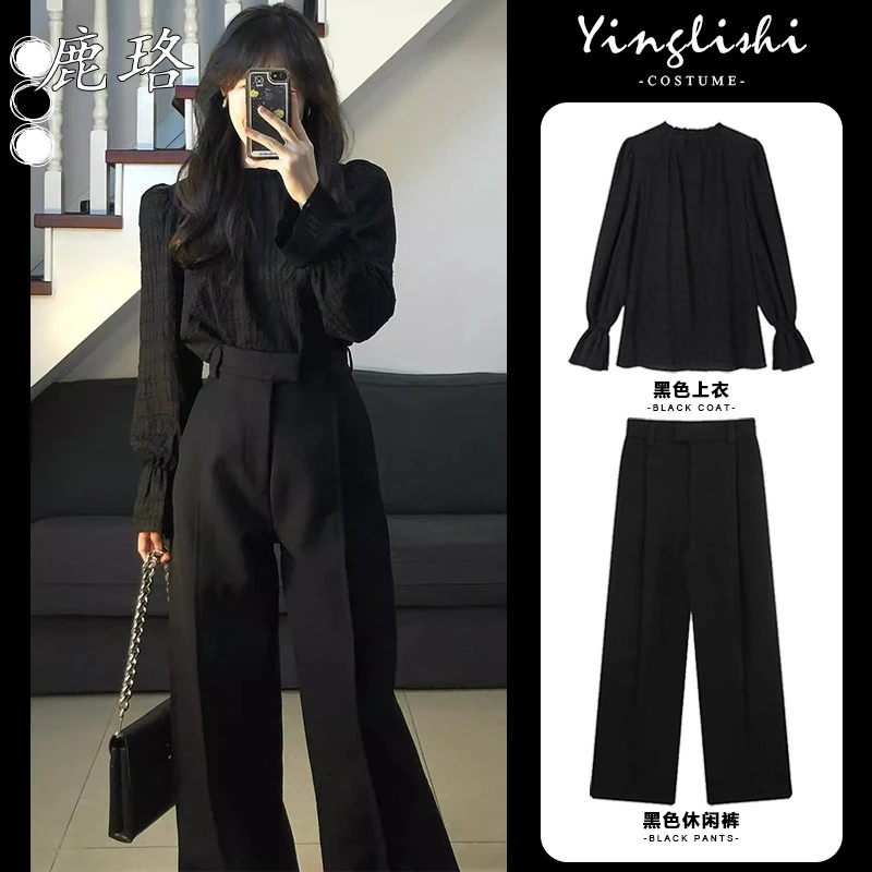 春季女装2025新款温柔茶系穿搭微胖炸街奶乖时尚韩剧小香两件套装