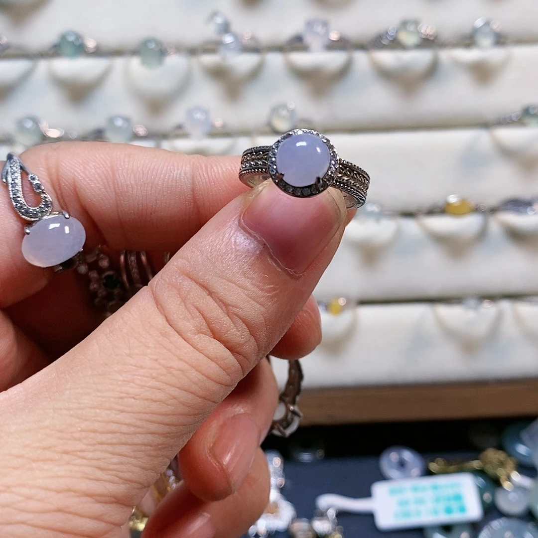 翡翠银S925镶嵌戒指