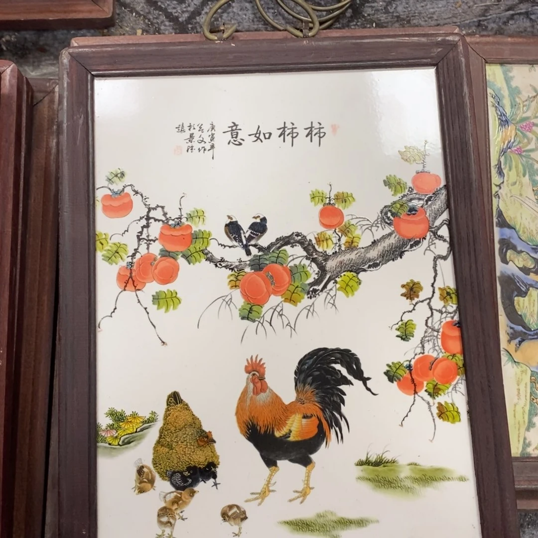 瓷片37*28*1景德镇瓷板画柴窑烧制