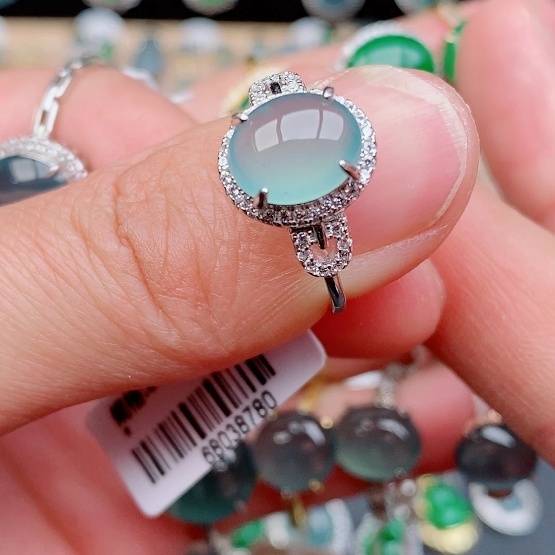 银S925镶嵌戒指翡翠