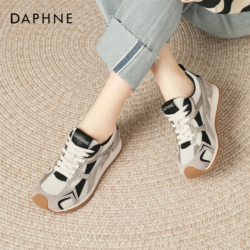 达芙妮欧诺风德训鞋女2025年秋季新款双鞋带单鞋轻便透气板鞋