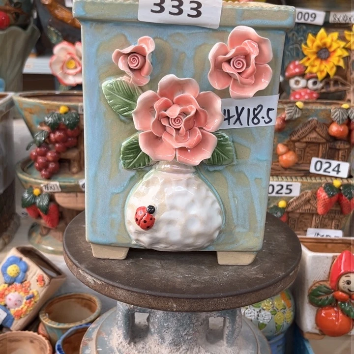 紫砂花盆粗陶材质多肉花盆