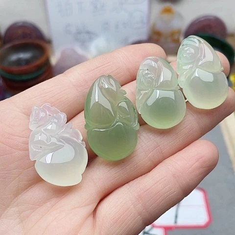 玛瑙/玉髓颈饰合金绿*