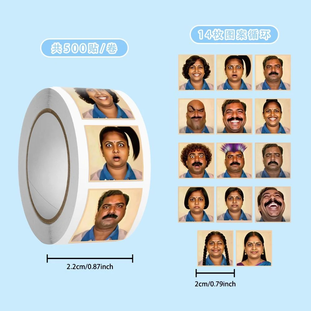 2500贴【爆款】印度阿三贴纸搞笑抽象趣味表情包梗图emoji小人diy