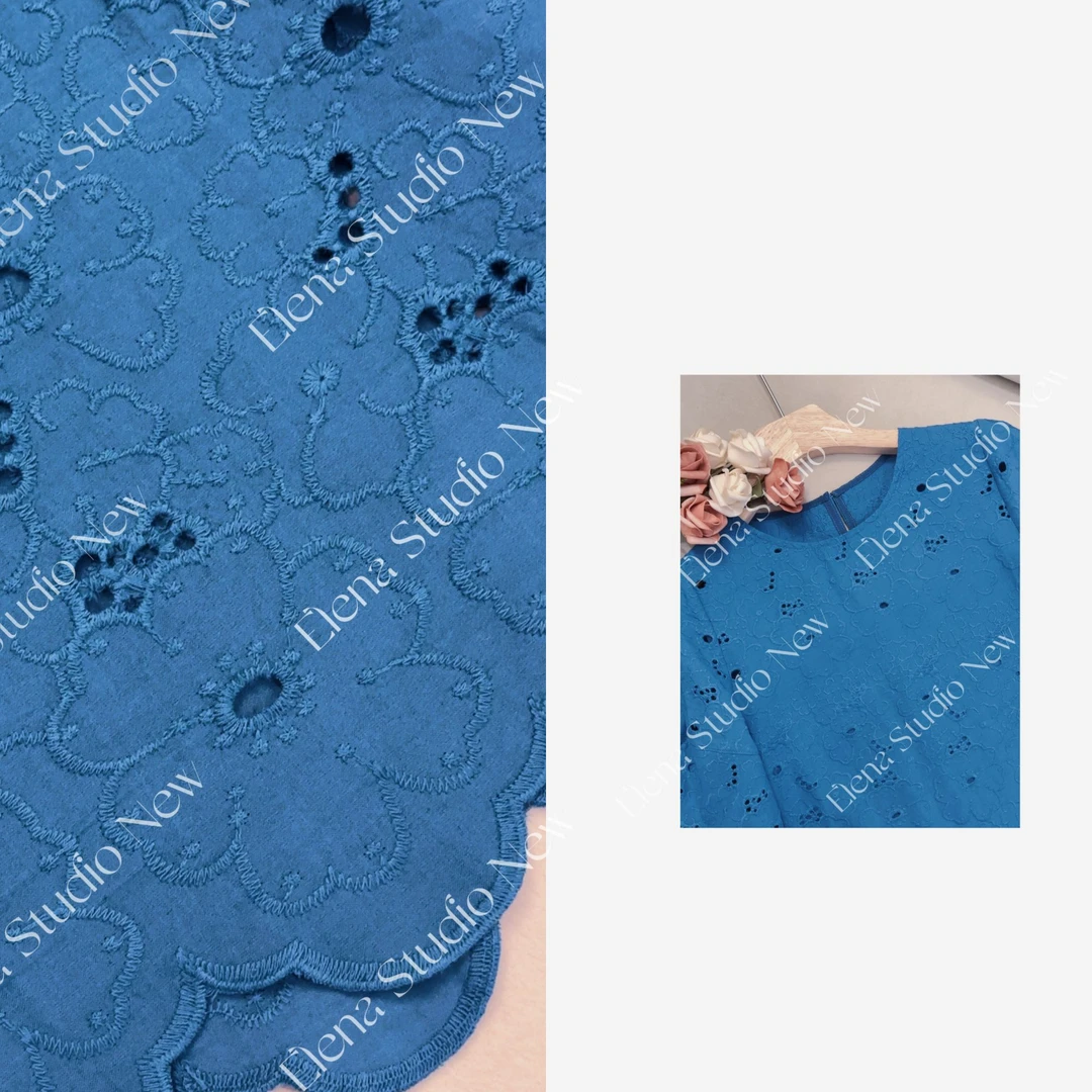 大甜甜【蓝风铃】精致显白短袖百搭气质短袖宽松T恤DX2505-9135