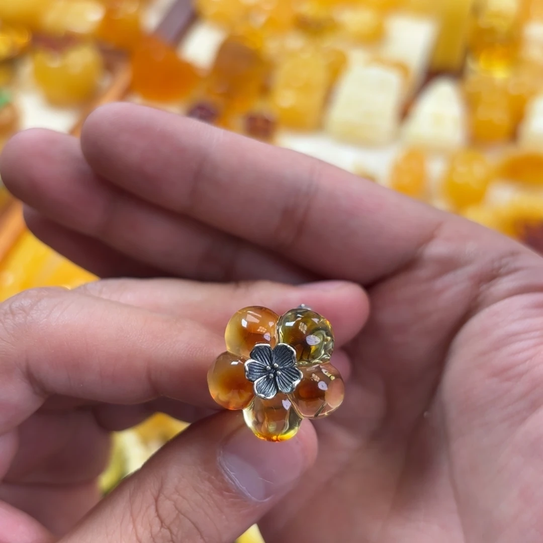 蜜蜡未镶嵌裸石戒指