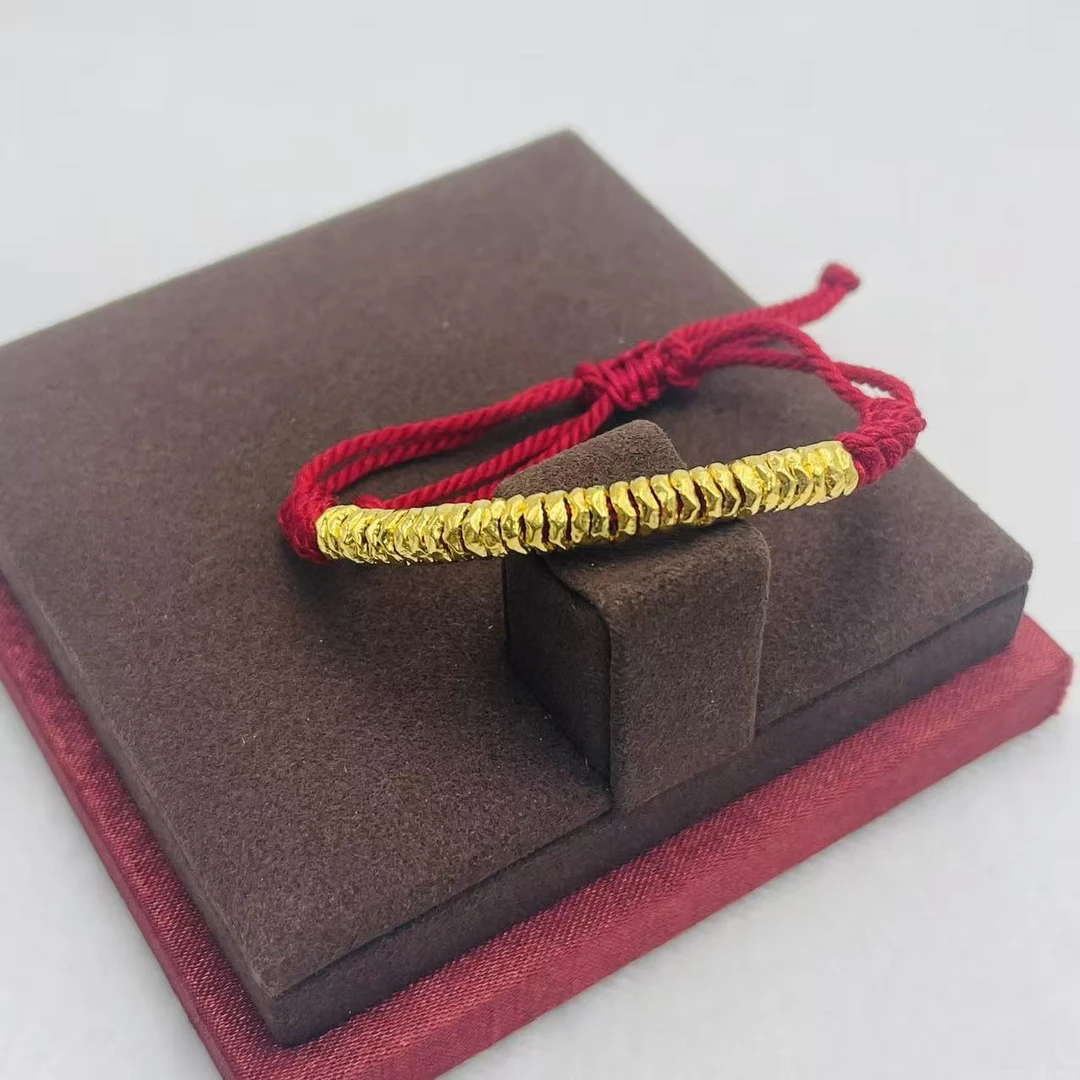 【小北专属】足金999 经典捶打纹盘缠配饰30粒（赠编绳）