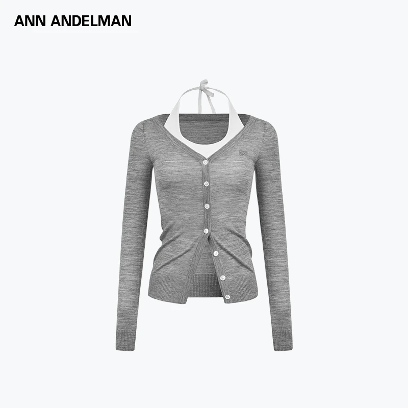 ANN ANDELMAN【商场同款新品】25秋冬 针织真两件毛织上衣长袖T恤