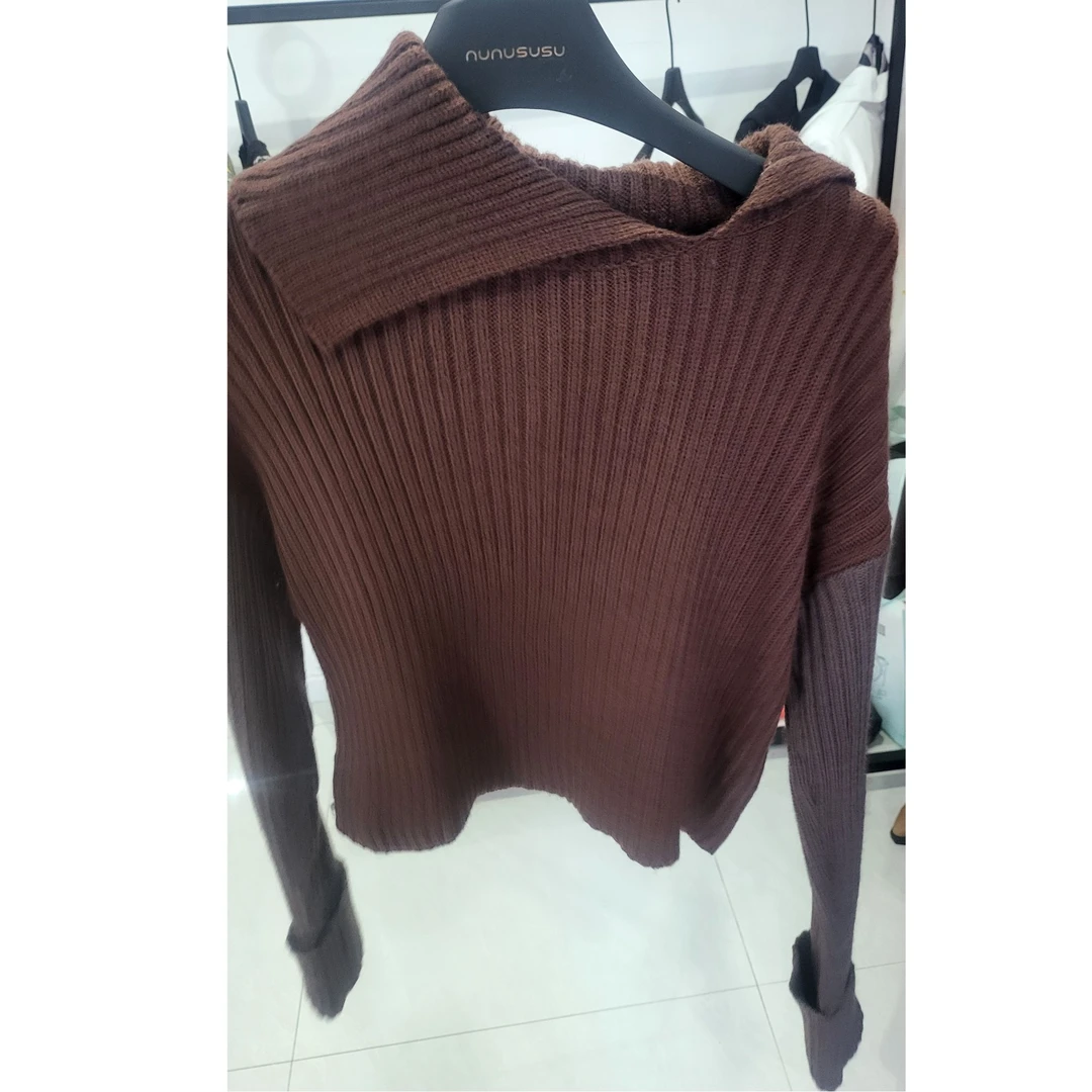 努努苏苏纯色不缩水针织衫短款打底长袖休闲秋季百搭高领秋冬圆领