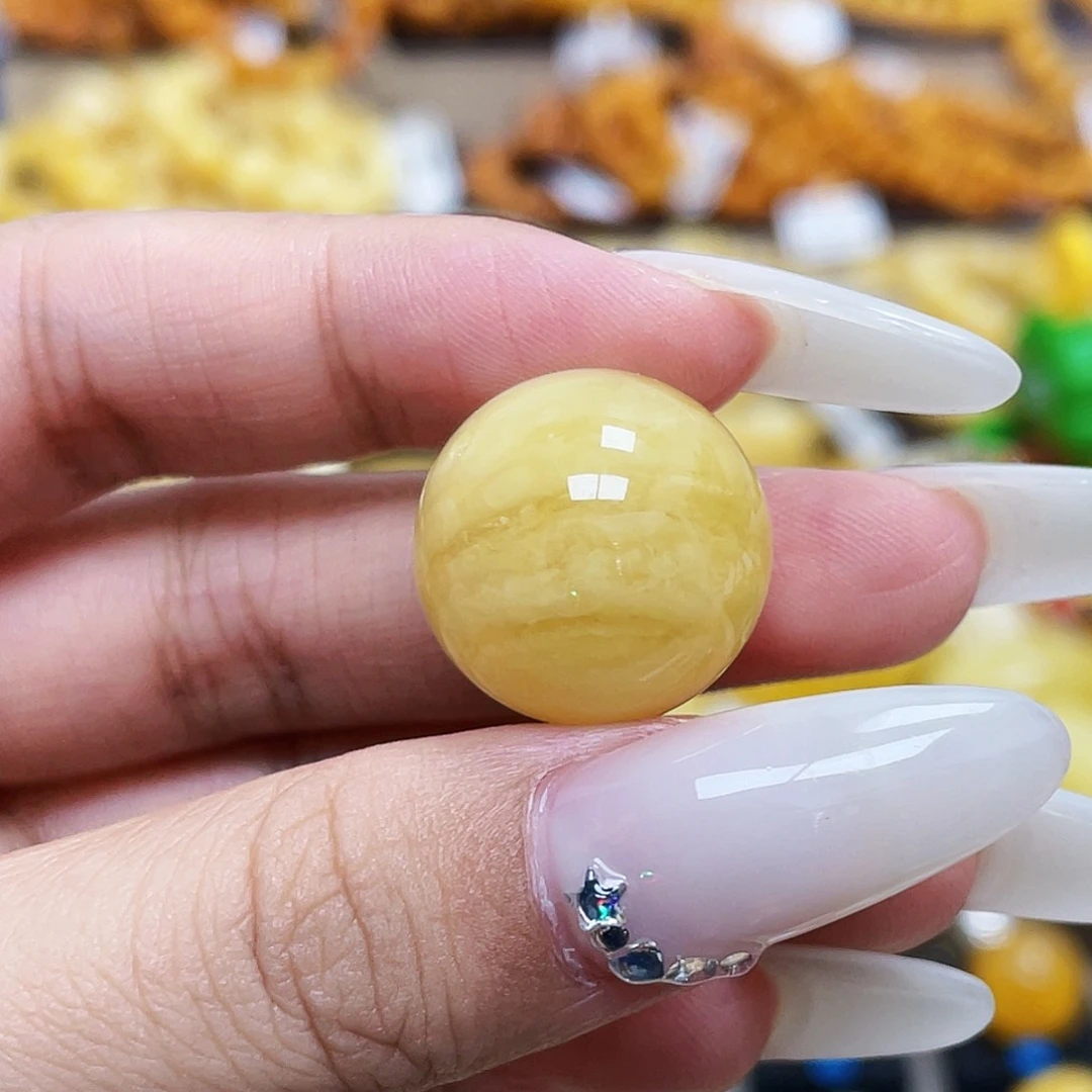 未镶嵌琥珀珠宝奇石17.8mm圆珠