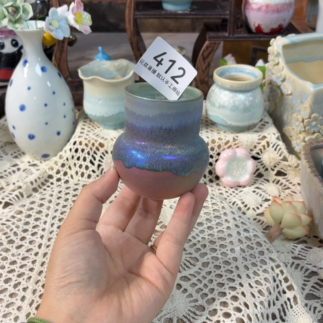 景德镇陶瓷研究所花盆炫彩