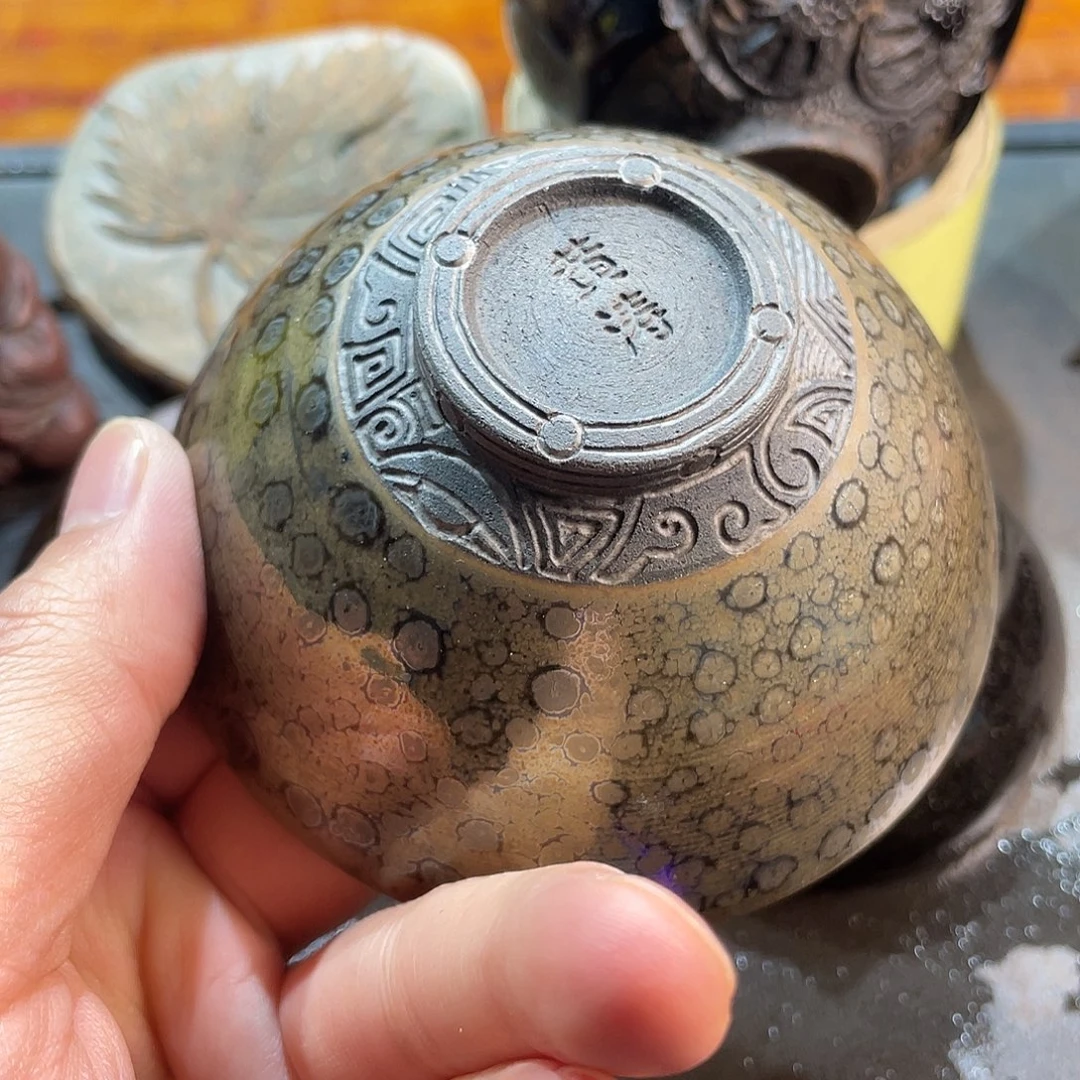 茶盏建盏手工雕刻