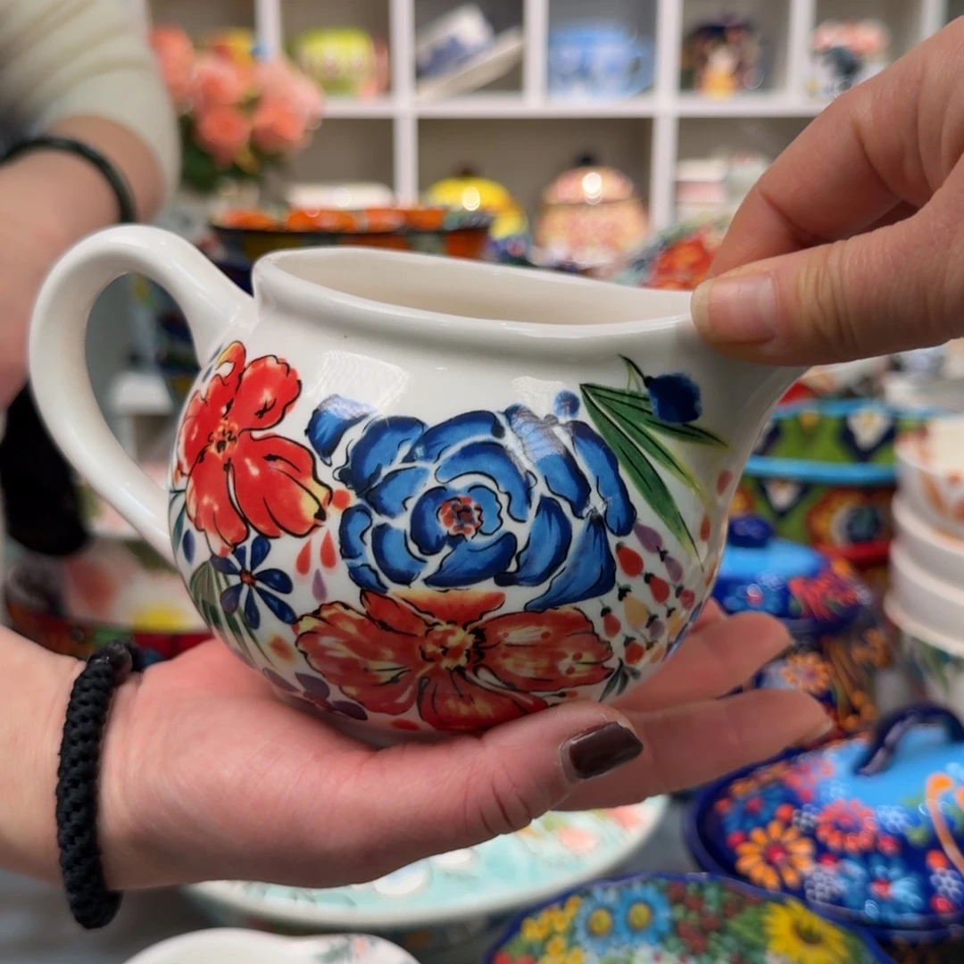 瓷550毫升繁花小奶壶一只