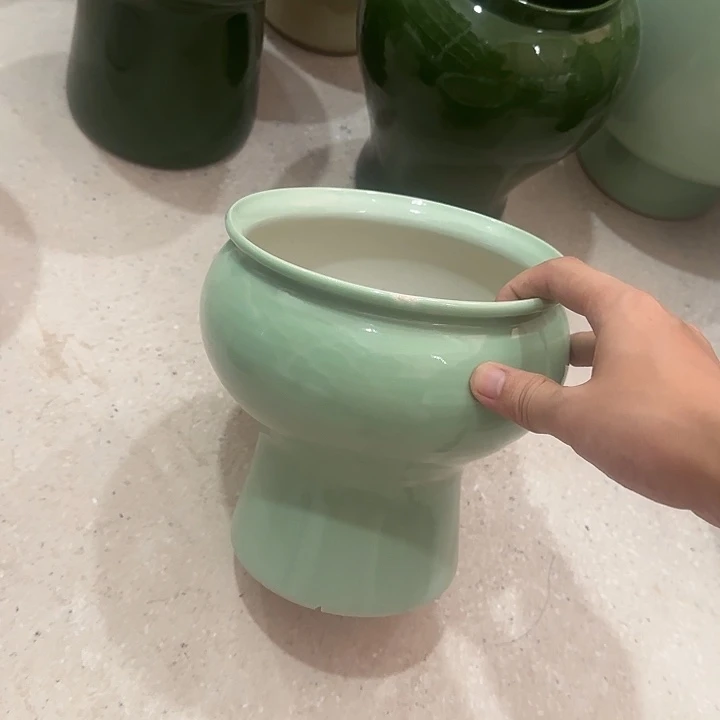 白泥花盆微瑕无孔