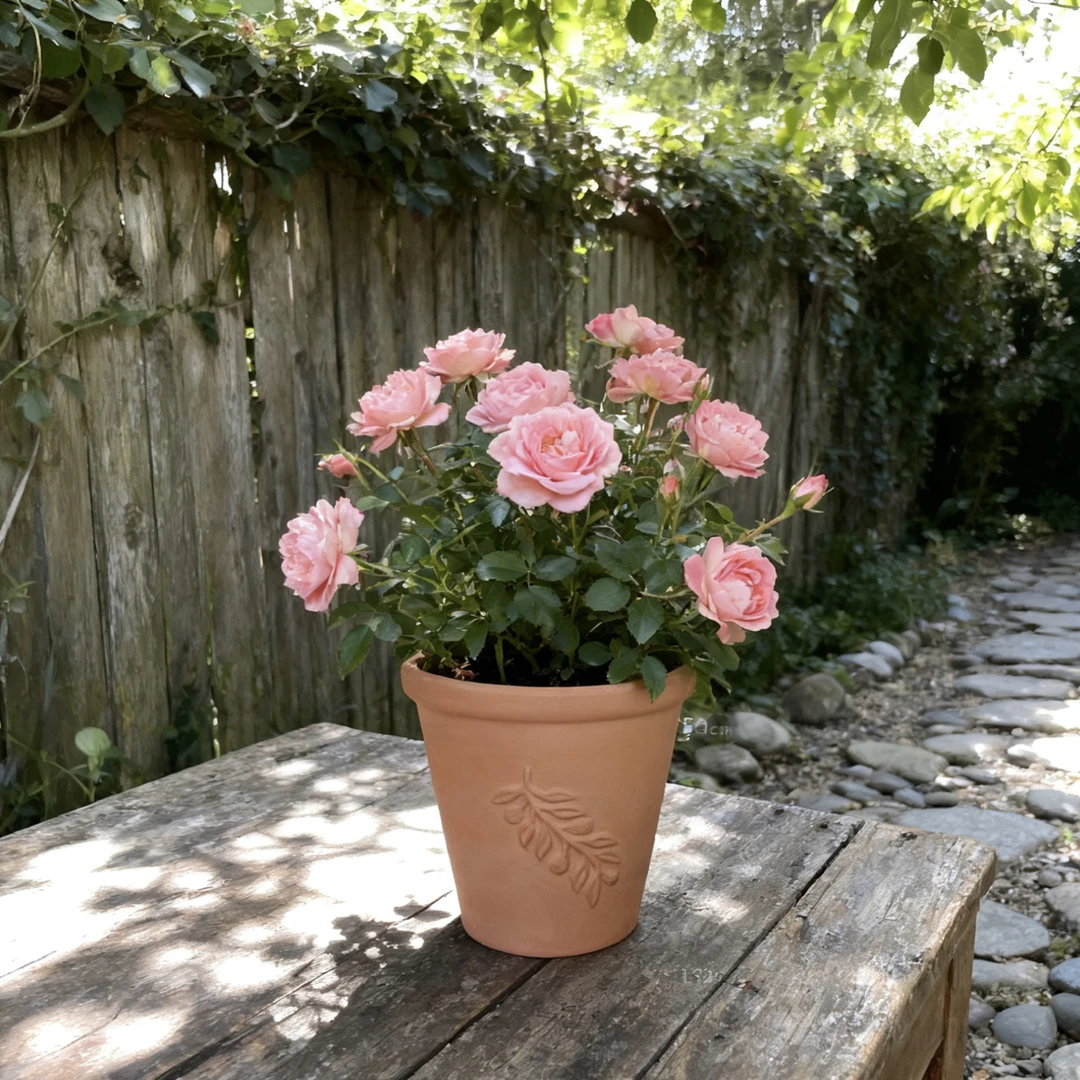 红陶花盆浮雕巴洛克香草橄榄枝多肉盆陶土花盆