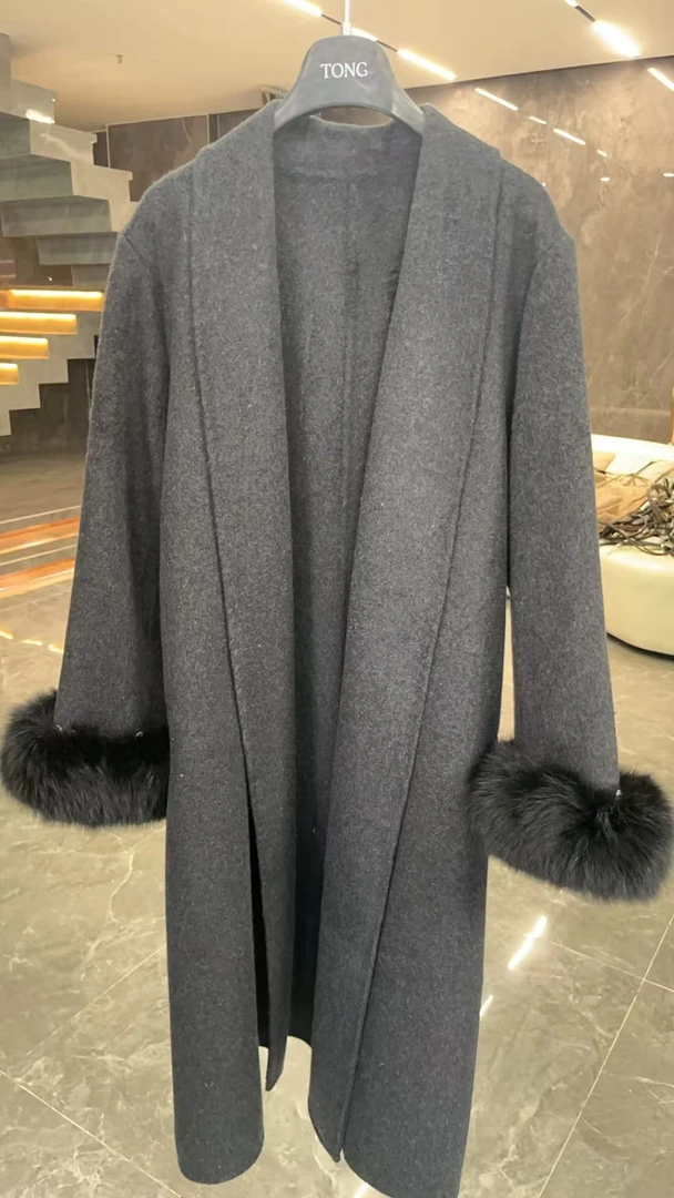 【彤姐原创】秋冬羊毛外套长款羊毛大衣高奢气质温婉风羊毛大衣2533