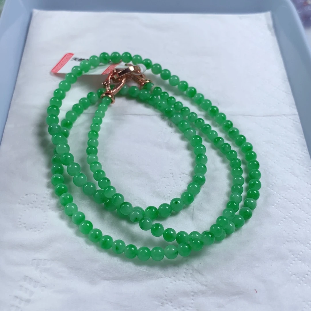 翡翠未镶嵌颈饰项链