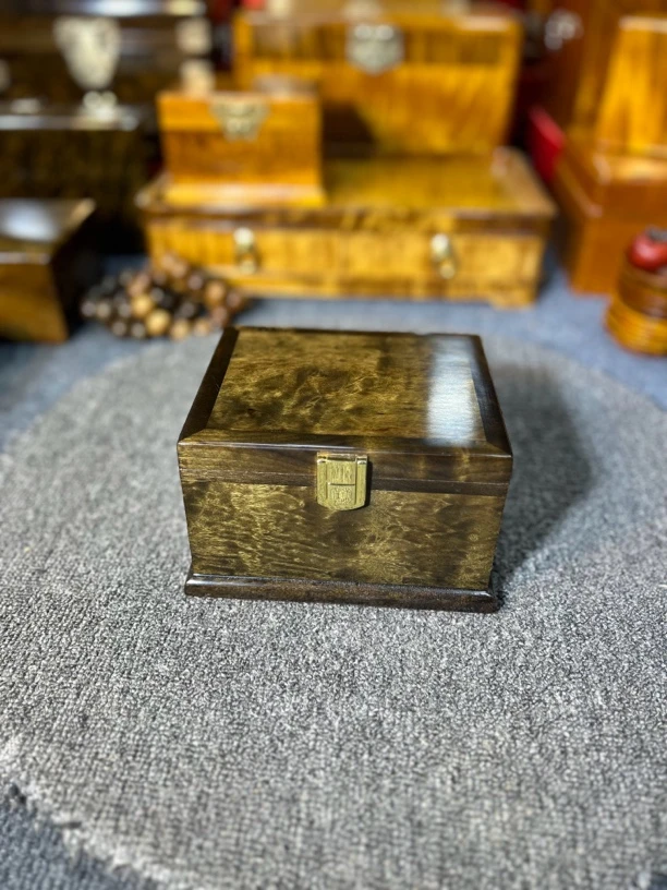 阴沉木不锈钢内胆茶叶盒 通货/个