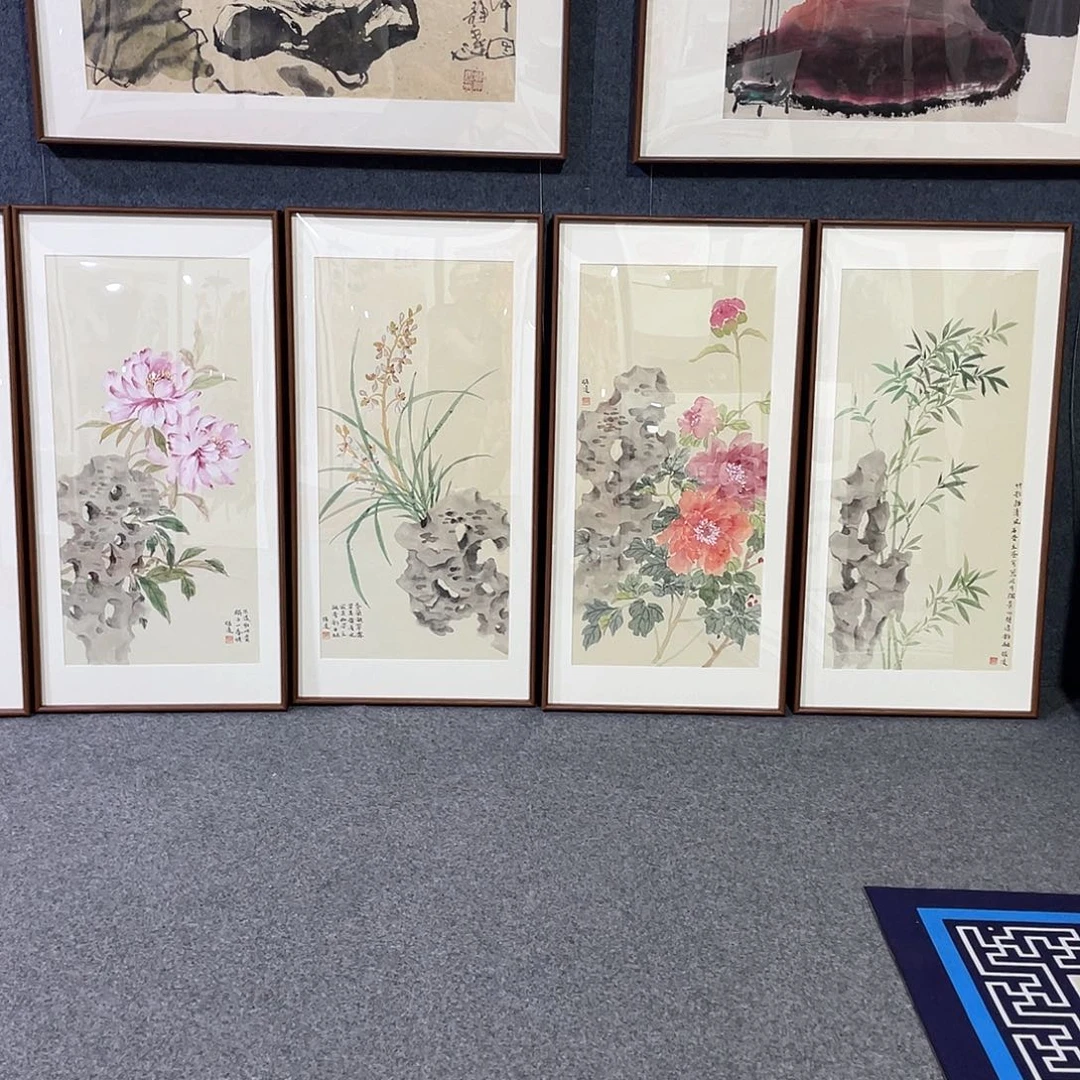 国画嫣*手绘画作品带框