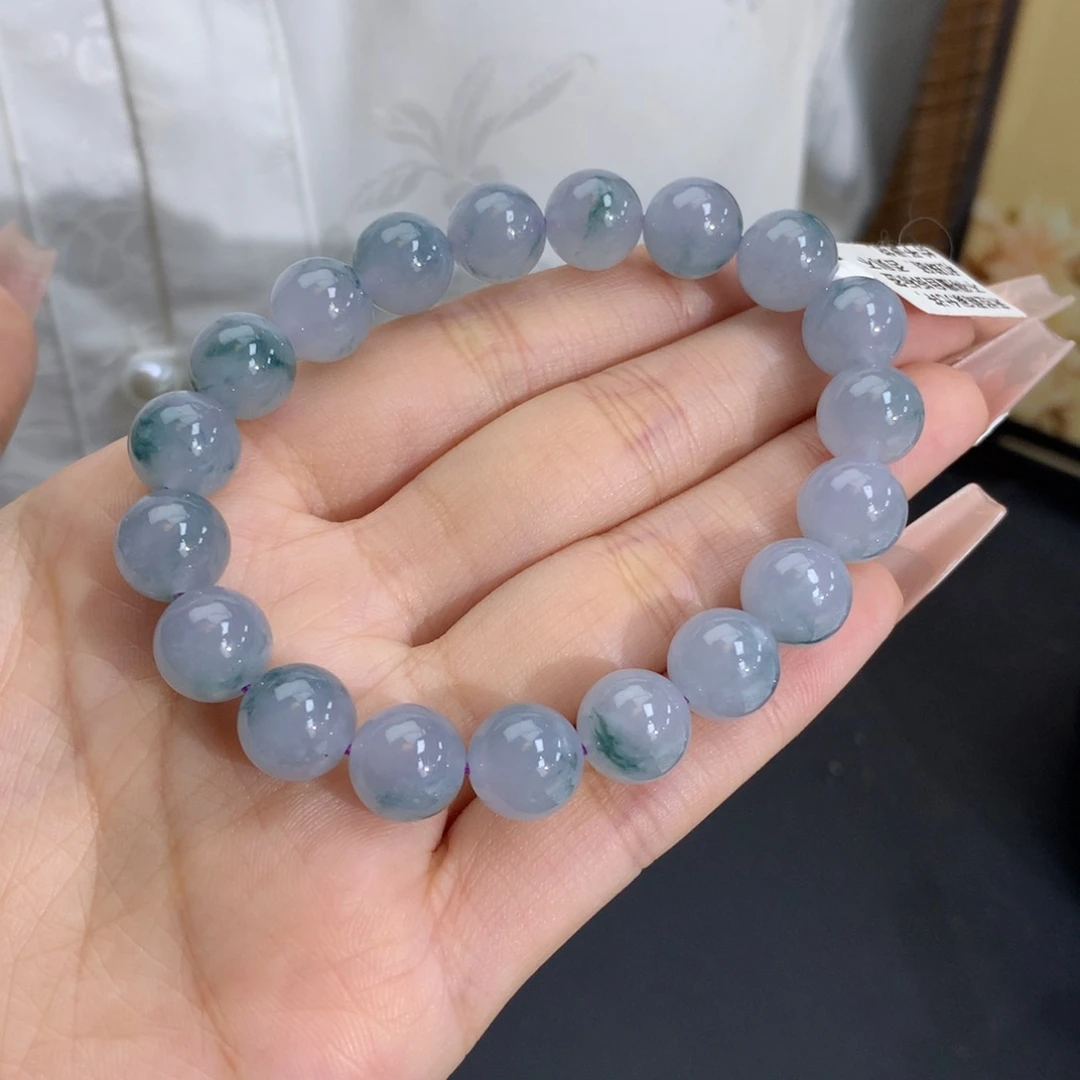未镶嵌手链翡翠卡10冰润胶蓝紫飘花
