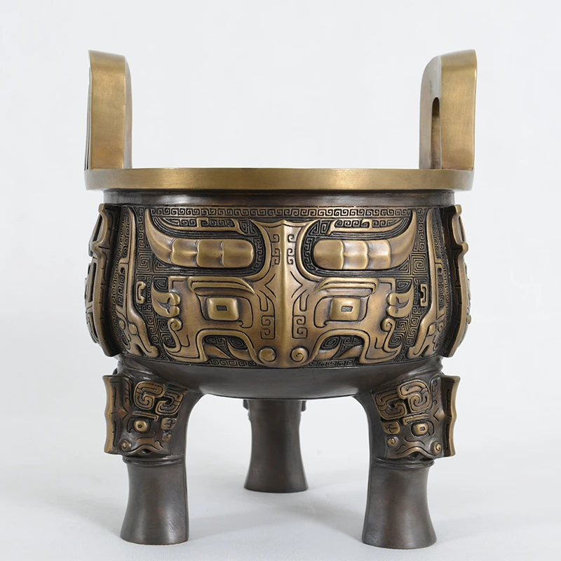 宇达青铜创意艺术品乔迁送礼家居办公室《财鼎》鼎铜摆件