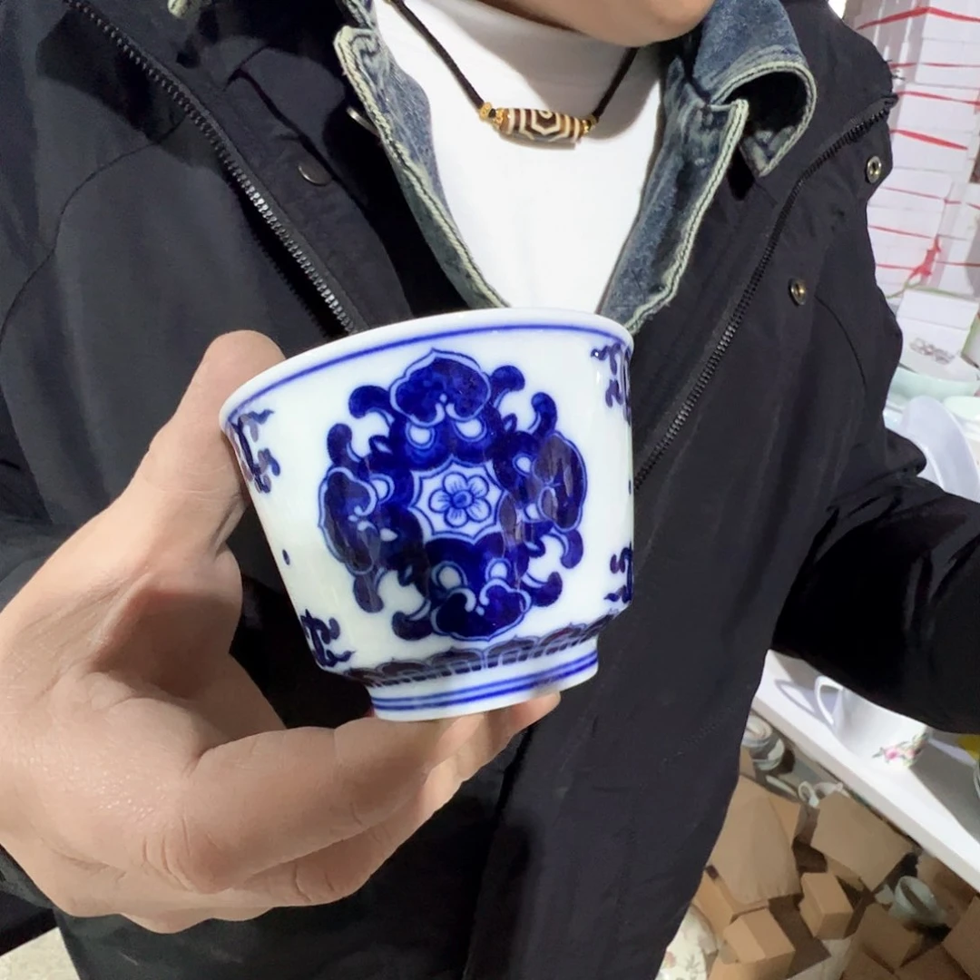 瓷景德镇高温陶瓷青花如意马蹄